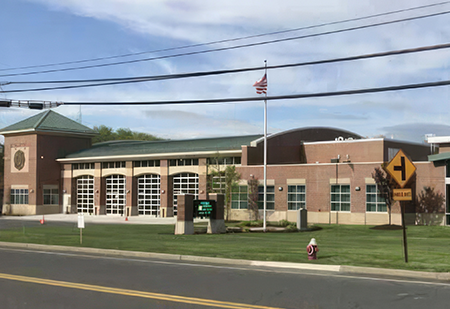 Modern fire station building exterior